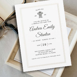 Eleganter Classic Triple Frame Law School Abschlus Einladung