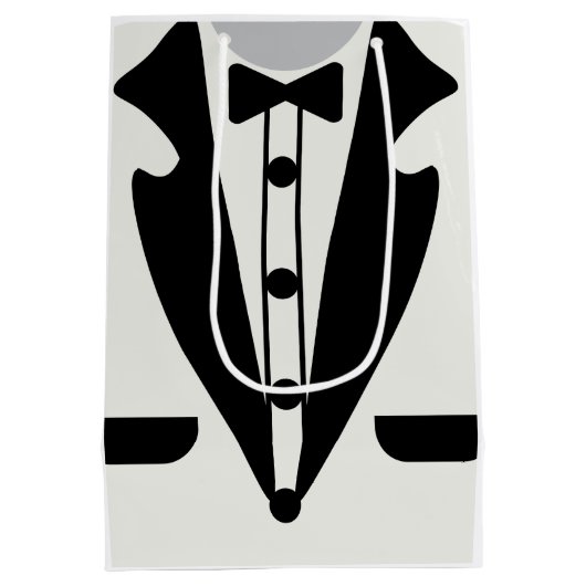 Eleganter Classic Tuxedo Bow Krawatte Abschluss Mittlere Geschenktüte (Rückseite)