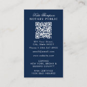 Eleganter Classy Notar-Unterschriftsagent QR-Code Visitenkarte (Rückseite)