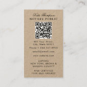 Eleganter Classy Notar-Unterschriftsagent QR-Code Visitenkarte (Rückseite)