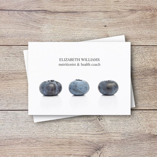 Eleganter Clean Blueberry Nutritionist Health Coac Visitenkarte