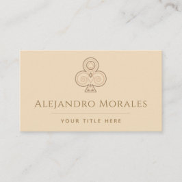Eleganter Club Logo Card Spielkasino Thema Beige Visitenkarte