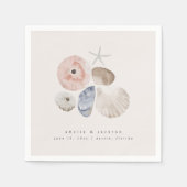 Eleganter Coastal Beach Hochzeitscocktail Napkins Serviette (Vorderseite)