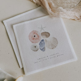 Eleganter Coastal Beach Hochzeitscocktail Napkins Serviette