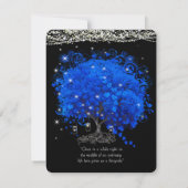 Eleganter Cobalt Blue Heart Leaf Tree Save the Dat Einladung (Rückseite)