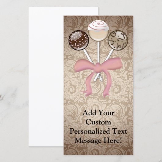 Eleganter Cocoa Damask Cake Pop (Vorne/Hinten)