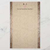 Eleganter Cocoa Damask Cake Pop Briefpapier (Vorderseite)