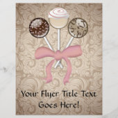 Eleganter Cocoa Damask Cake Pop Flyer (Vorne)