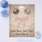 Eleganter Cocoa Damask Cake Pop Flyer (Einzeln)