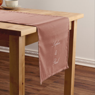 Eleganter Cocoa Sienna Hochzeitstisch Läufer