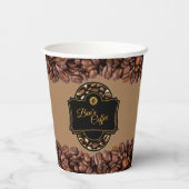 Eleganter Coffee Shop Custom Business Name Paper C Pappbecher (Rückseite)