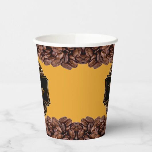 Eleganter Coffee Shop Custom Business Name Paper C Pappbecher (Links)