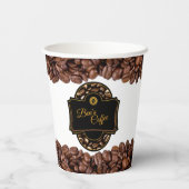 Eleganter Coffee Shop Kundenname Pappbecher (Rückseite)