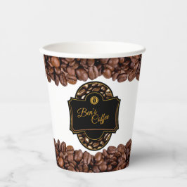 Eleganter Coffee Shop Kundenname Pappbecher