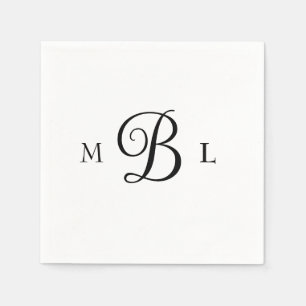 Eleganter Combo Schriftart Monogram Wedding Cockta Serviette
