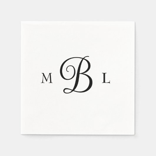 Eleganter Combo Schriftart Monogram Wedding Cockta Serviette (Vorderseite)