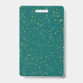 Eleganter Confetti-Raum - aquamarines Grün u. Ausweis (Rückseite)