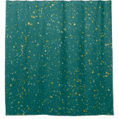 Eleganter Confetti Space - Aquamarin Green & Gold, Duschvorhang (Vorderseite)