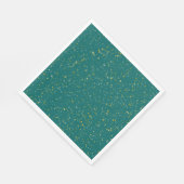 Eleganter Confetti Space - Aquamarines Grün & Gold Serviette (Ecke)