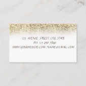 Eleganter Confetti Staubsauger Gold Glitzer Visitenkarte (Rückseite)