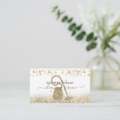 Eleganter Confetti Staubsauger Gold Glitzer Visitenkarte (Stehend Vorderseite)