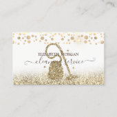 Eleganter Confetti Staubsauger Gold Glitzer Visitenkarte (Vorderseite)