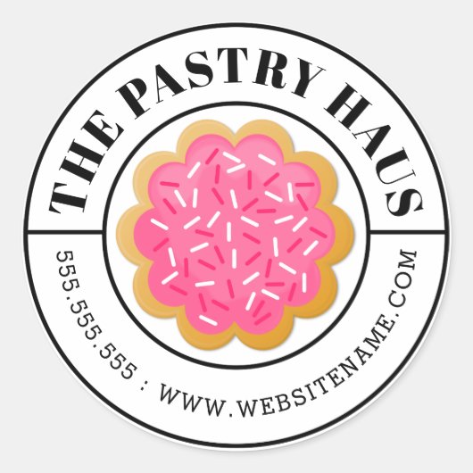 Eleganter Cookie und geschliffener Text Runder Aufkleber (Vorderseite)