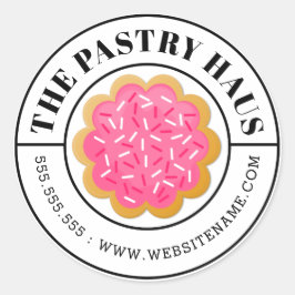 Eleganter Cookie und geschliffener Text Runder Aufkleber