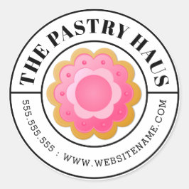 Eleganter Cookie und geschliffener Text Runder Aufkleber