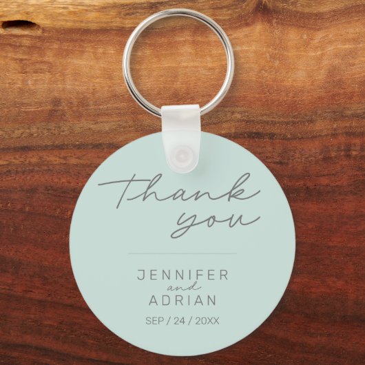 Eleganter Cooler Mint Minimal Wedding Schlüsselanh Schlüsselanhänger (Vorderseite)