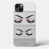 Eleganter Cooler, moderner Grau gestreift, Lashes Case-Mate iPhone Hülle (Rückseite)