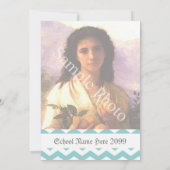 eleganter, cooler, Zickzack Foto Abschluss Einladung (Rückseite)