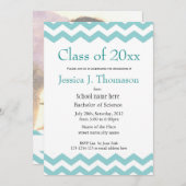 eleganter, cooler, Zickzack Foto Abschluss Einladung (Vorne/Hinten)