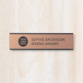 Eleganter Copper-Logo-Name Jobtitel Türschild (Vorderseite )