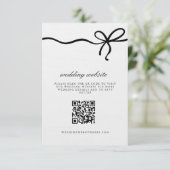 Eleganter Coquette Bow Wedding Details QR Code Begleitkarte (Stehend Vorderseite)