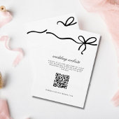 Eleganter Coquette Bow Wedding Details QR Code Begleitkarte