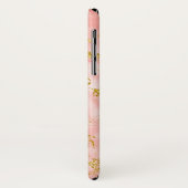 Eleganter Coral Marble Monogram Imitate Gold Glitz Case-Mate iPhone Hülle (Hinten/Links)