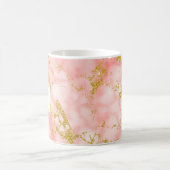 Eleganter Coral Marble Monogram Imitate Gold Glitz Kaffeetasse (Mittel)
