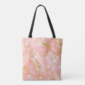 Eleganter Coral Marble Monogram Imitate Gold Glitz Tasche (Rückseite)