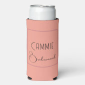 Eleganter Coral Pink Glamping Junggeselinnen-Absch Selters Dosenkühler (Seltzer Vorderseite)