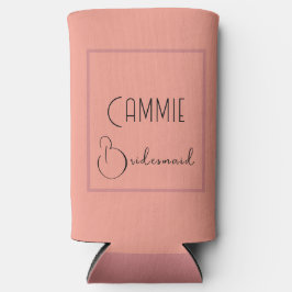 Eleganter Coral Pink Glamping Junggeselinnen-Absch Selters Dosenkühler