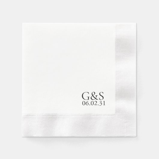 Eleganter Corner Printed Wedding Napkins Serviette (Vorderseite)