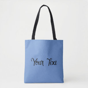 Eleganter Cornflower Blau Ihren eigenen Text hinzu Tasche