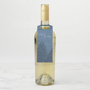 Eleganter Corporate Winter Snow Trees Flaschenanhänger