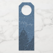 Eleganter Corporate Winter Snow Trees Flaschenanhänger (Vorderseite)