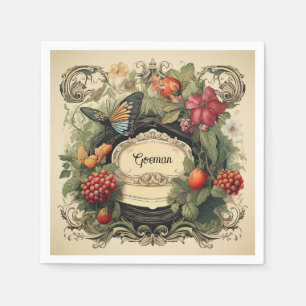 Eleganter Cotgore Garden Berries Personalisiert Serviette