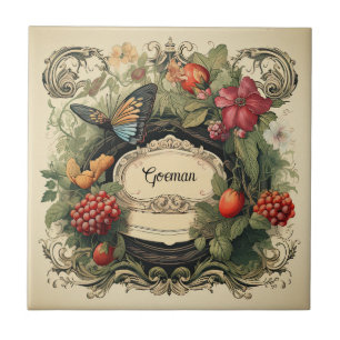 Eleganter Cottagecore-Botanischer Garten Personali Fliese