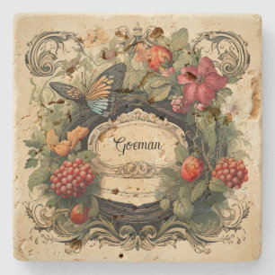 Eleganter Cottagecore-Botanischer Garten Personali Steinuntersetzer