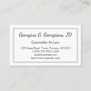 Eleganter Counselor at Law Business Card Visitenkarte
