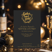 Eleganter Countdown für Kohle und Gold Neujahr Einladung